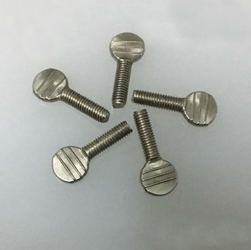 5Pcs M5 Stainless Steel Ping pong racket Screws thumb Wave board Flat head ball beat Hand screw bolt 10mm-20mm Length - (Dimensions: M5x16mm (5pcs))