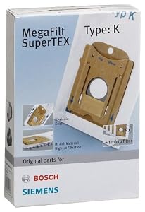 Bosch Type K MegaFilt SuperTEX SMS Bag with 1 Micro-Hygiene Filter, Pack of 4