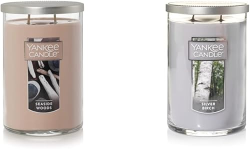 Miniatura 1 de Yankee Candle Seaside Woods - Vela clásica de 22 onzas con aroma a abedul plateado, más de 75 horas de tiempo de combustión y aroma a abedul