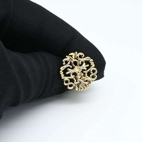 Mancornas hombre mujer diseño floral hueco dorado miniatura 5