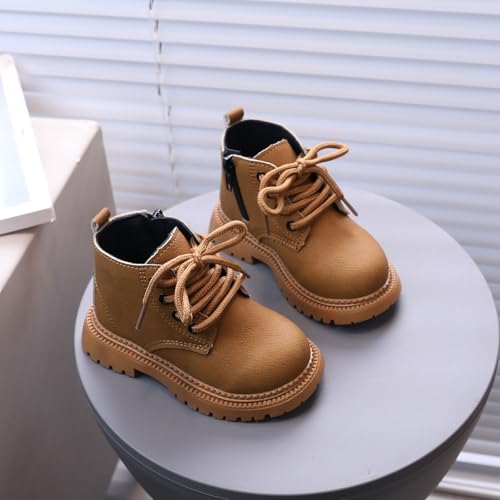 Boys Girls Ankle Boots Kids Toddler British Style Dress Shoes Lace Up Casual Shoes Vintage Booties with Side Zipper2