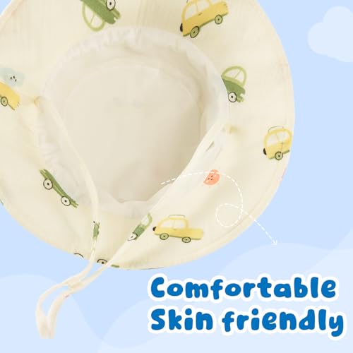 Image of Muslin Baby Sun Hat Sun Protection Baby Toddler Bucket Hats for Boys Girls