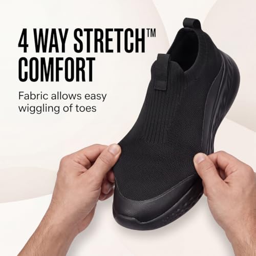 Image of Yoho Men Walking Slip On Shoes | Cushioned, Comfortable, Orthopedic, Lightweight & Breathable Knitted Stretchable Upper | Every Day Casual Wear without Lace, Stylish Footwear for Gents /Boys - UrbanEazyX