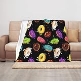 NImongt Manta de sofá con estampado de donas de 50 x 40 pulgadas, lindas mantas de cama grande, manta cálida y acogedora para sofá