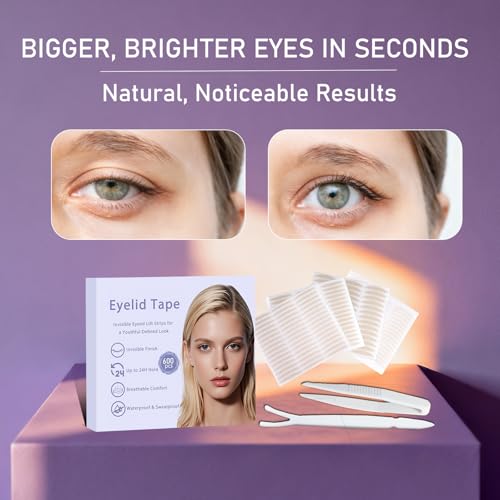 Eyelid Tape for Hooded Eyes Invisible 600Pcs, Waterproof Eyelid Lifter Strips for Natural-Looking, All-Day Wear,Say Goodbye to Single Lids,Sagging Eyelids - Thumbnail 2