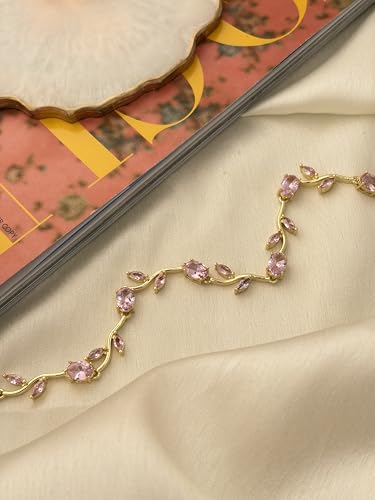 Image of Anti-Tarnish Tulip Bracelet for Women Stylish | Gold Plated Bracelet for Women | Fairy Bloom Rapunzel Bracelets | Daily Wear Gifting Jewellery | Gift for Anniversary