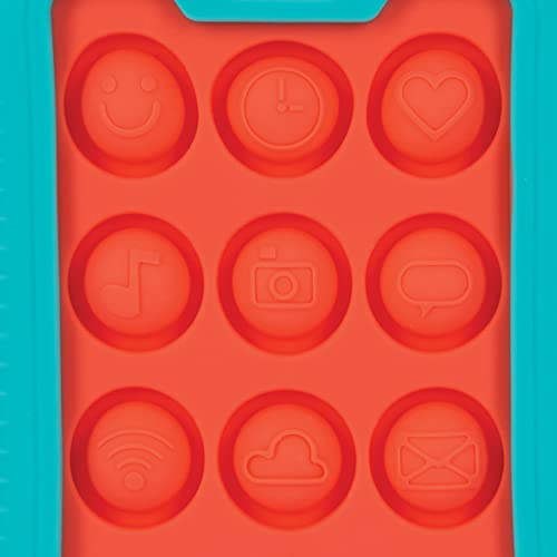 Image of Nuby Baby Teething Toy, 3+ Months, Giggle Bytes Sensory Popper Cellphone, Aqua