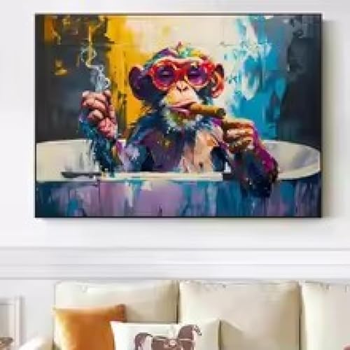 Affiches d'art de rue singe de bain impression haute définition grand format - 2