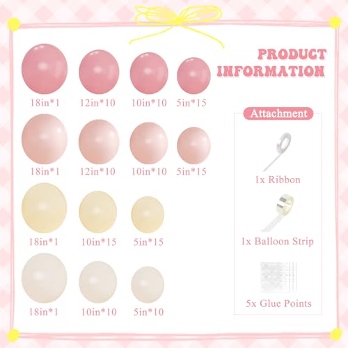 Pink and Yellow Balloon Arch Kit Pastel Pink Light Pink Yellow Sand White Balloons for Birthday Baby Shower Bridal Shower Wedding Bee Bear Themed Party Decorations — view 6