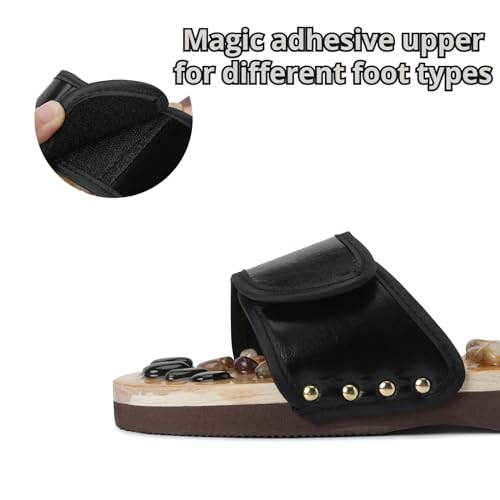 Mikitutu Chinelos de massagem com pedra terrestre, ajudam a fascite plantar na região lombar