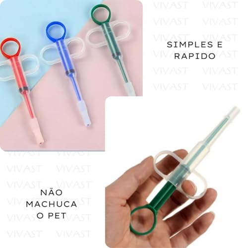 Seringa Aplicadora de Remédios Comprimidos para Cachorro Gato Pet Alimentador Reutilizável, Medicame