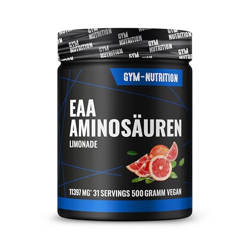EAA Pulver hochdosiert 500g I Alle 8 essentielle Aminosäuren EAAs Komplex I Vegan I Reich an BCAA I Ohne unnötige Zusätze I (Pink Lemonade)