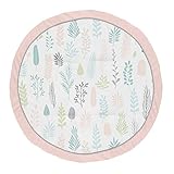Sweet Jojo Designs Pink Leaf Girl Baby Playmat Tummy Time Infant Play Mat - Blush, Turquoise, Grey...