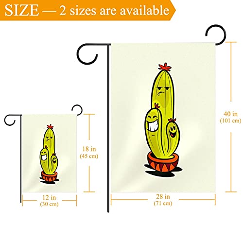 Drapeau de jardin cactus double face indéformable pour extérieur