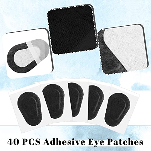 Image of Panitay 40 Pcs Eye Patches for Adults,3 X 2 Inch,Black | Disposable Breathable Medical Bandage, Adhesive Design for Amblyopia Lazy Correction Therapy, Daily Use Patches