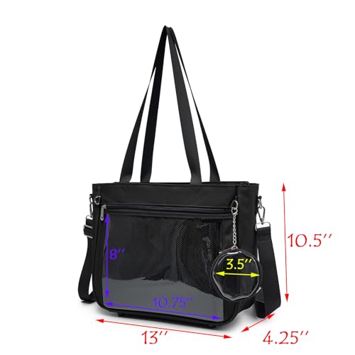 Bolso Tote Ita Canvas Kawaii con ventana para pins miniatura 3