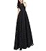 Afibi Women's Slim Beach Dress Casual Party Long Maxi Dresses (Large, Black)