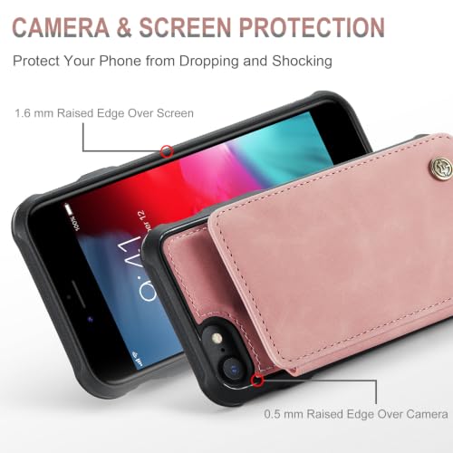 Vinich for iPhone 7/8/SE Wallet Case with Card Holder, Rose Pink by Vinich - Used condition - Image 2