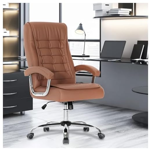 Cadeira De Escritório Presidente Suporte Lombar Ergonômico Com Encosto Alto (Marrom)