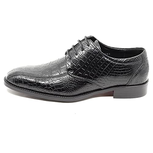 Image of Men's Alligator Crocodile Print Oxford Fashion Lace Up Dress Shoe croco-03