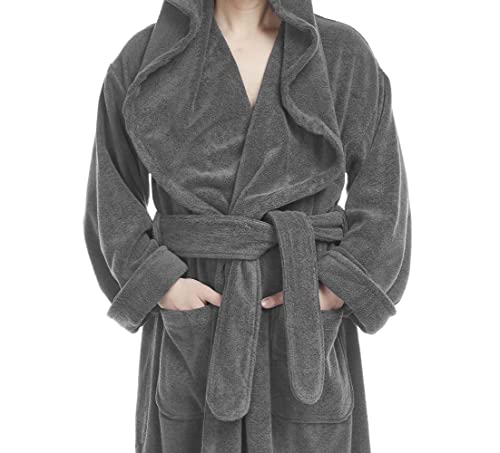 Arus Men’s Big & Tall Long Monk Robe Hooded Full Length Turkish Cotton Bathrobe4