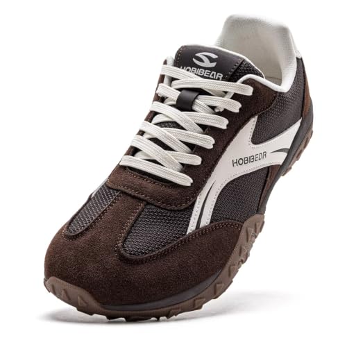 HOBIBEAR Zapatillas Barefoot Punta Ancha para Hombre y Mujer Zapatos Minimalistas Ligeras Antideslizantes para Caminar(Marrón Oscuro,EU 41)