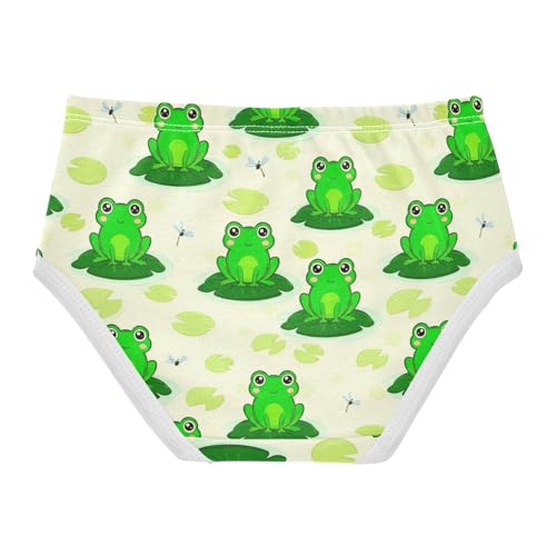 Cute Green Frogs Beige Animal Toddler Girls Underwear 2t Cotton Little Girl Panties Durable Kids Briefs Undies2