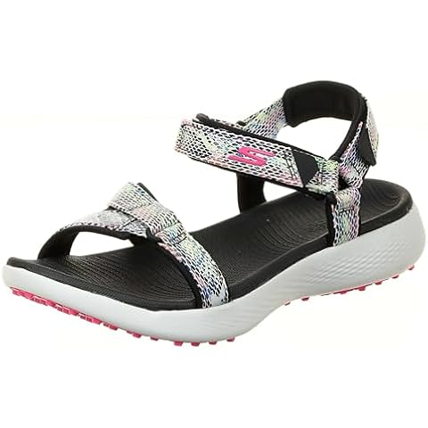 Skechers Women's 600 Golf Sandals, Black Snake Print Cover