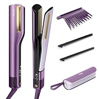 Shark SilkiPro Hair Straightener & Dryer | Ceramic Wet to Dry | HeatSense Plates | No Heat Damage | Salon-Quality Finish | All Hair Types | Storage Case - Plum Satin | HT401UKPU