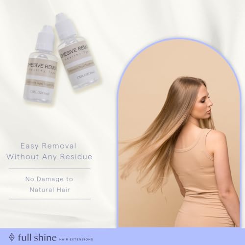 Image of Full Shine Adhesive Remover, 1 Fl Oz Tape in Hair Extension Remover | Hair Tape, Extension Glue, Double Sided Extension Tape Remover, Fast Acting Hair Extensions Remover