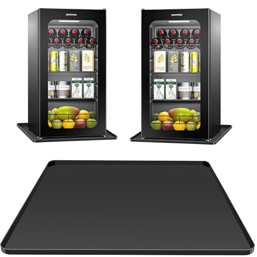 Image of Silicone Mini Fridge Mat,19.7x19.7x0.6 Inch Protective Drip Tray with Raised Edge - Leak Proof Floor Guard for Water Dispenser, Washer, Dryer, Pet Bowls - Easy Clean & Foldable
