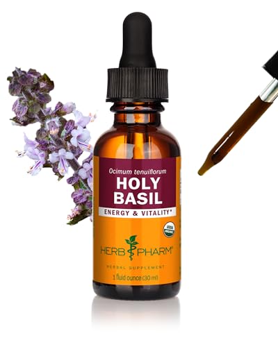 Herb Pharm Certified Organic Holy Basil (Tulsi) Extract for Energy