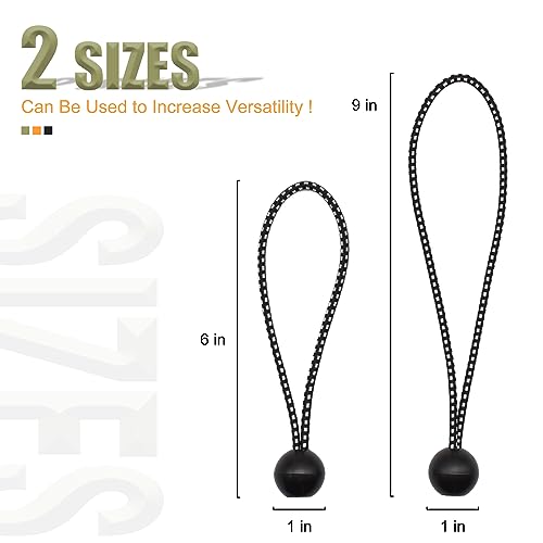 image for Aegero 30 Pack Ball Bungee Cord, 9 Inch Heavy Duty Bungie Cord Balls C