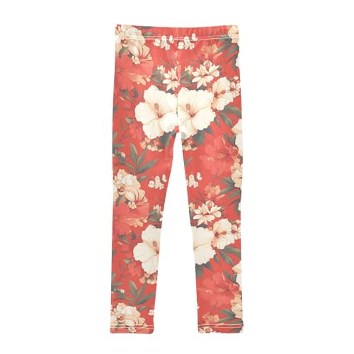 KLL Red Rose Little Girls Leggings Comfortable High Waisted Dance Pants Sports2