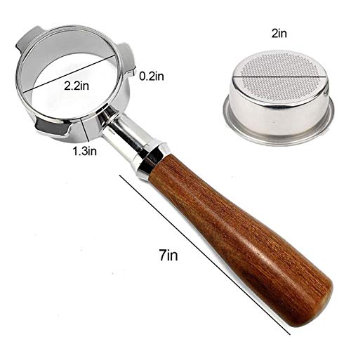 portafiltro Tenedor De Filtro Sin Fondo De Café De 54 Mm con Cesta, Acero Inoxidable Espresso Máquina De Reemplazo De… - Imagen 3