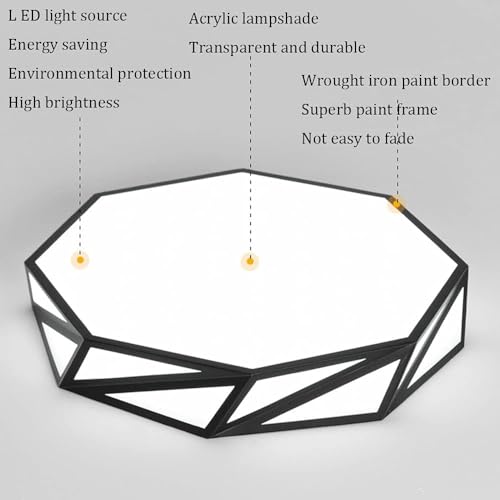 Lustre moderne à LED dimmable avec plafonnier rond plat pour salon