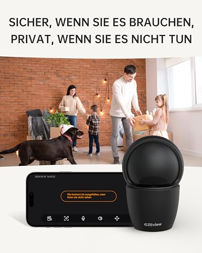 CZEview 3K 5MP Überwachungskamera Innen, 2,4/5Ghz Dual-Band WLAN Kamera Überwachung Innen, Hundekamera Haustierkamera mit APP, 360° Kamera Indoor, Zwei-Wege-Audio, Nachtsicht