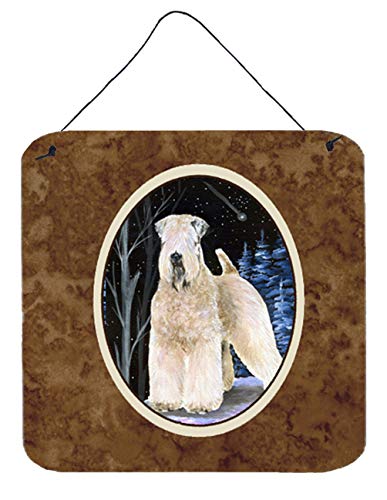Caroline's Treasures SS8364DS66 Starry Night Wheaten Terrier Soft Coated Wall or Door Hanging Prints Aluminum Metal Sign Kitchen Wall Bar Bathroom Plaque Home Decor, 6x6, Multicolor