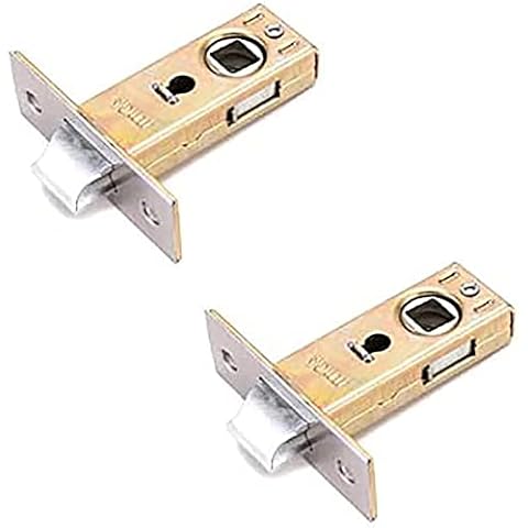 Boxonly 2PCS 45mm Flat Tubular Mortice Latch Stainless Steel Door Latch Sprung Lever Door Handles Cover