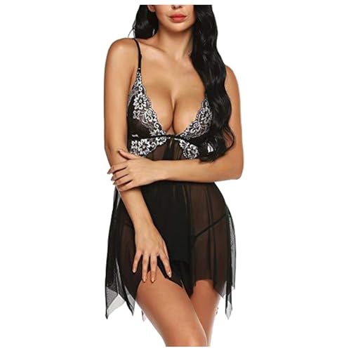 SRZYMJ Babydoll Damen Sexy Rot Latex Dessous Für Damen Set Negligee Lang Lingerie Set Sexy Damen Nachtwäsche Sexy Kurz Nachtkleid Damen Sexy Baumwolle Sleepwear Damen Schwarz Unterwäsche Aus Lackleder