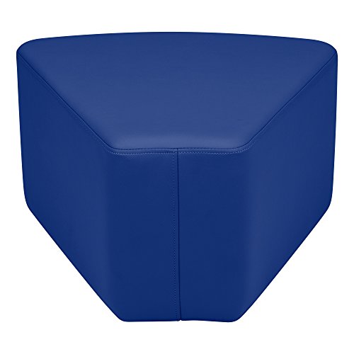 Image of Sprogs 12 inch H Structured Wedge Stool -Flexible Modular Collaborative Soft Seating for Office, Home, Lounge and School Classrooms with Durable Frame & Set of 2 inch Legs Add-on - Blue