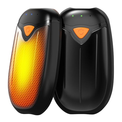 Scaldamani elettrici ricaricabili, confezione da 2, 8000 mAh, tascabili, si riscaldano fino a 50°C in 3 secondi, leggeri, eleganti, sicuri, ideali per la caccia, il golf, lo sci e il gaming.