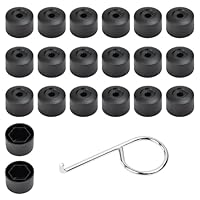 Huucozn 17mm Radschraubenkappen 20 Stück radbolzen kappen 17mm schwarz matt radmuttern kappen Radmutterkappen für Radschrauben Felgenschutz Zubehör Auto Reifen Kompatibel mit den meisten Marken