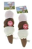 Bounce and Pounce Lot of 2 Plush Ice Cream Cone Squeaker Dog Toys