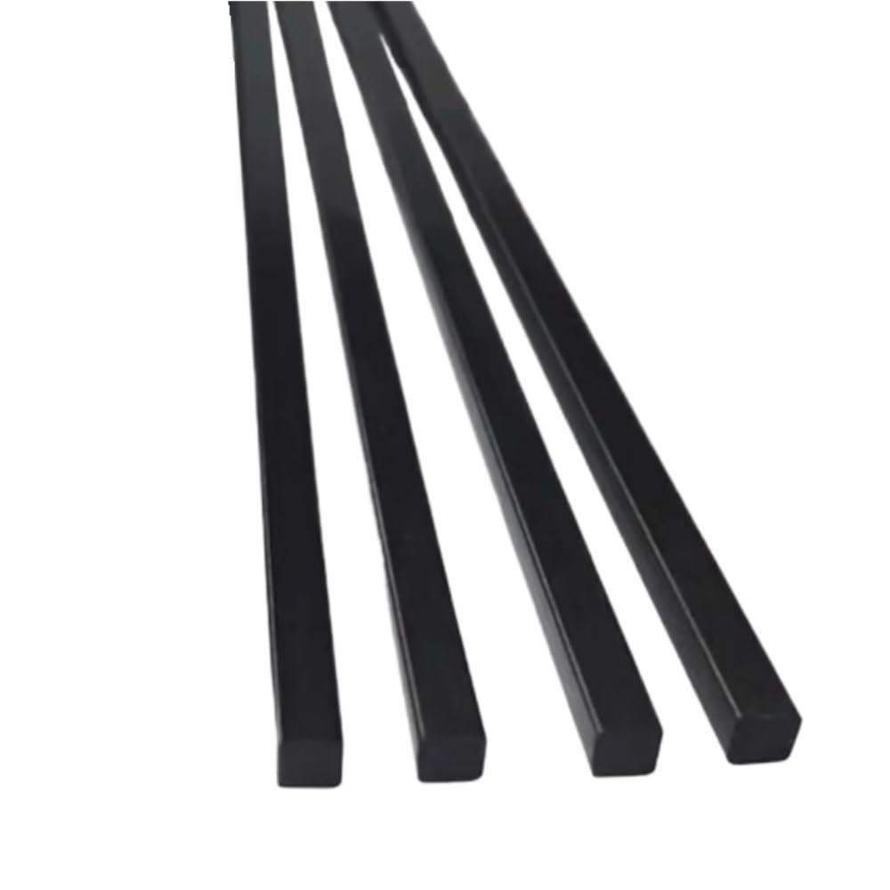 Asta di rinforzo quadrata solida in fibra di carbonio da 4 pezzi, asta di rinforzo lunga 500 mm, barra quadrata nera in fibra di carbonio 2 × 2 mm 3 × 3 mm 4 × 4 mm 5 × 5 mm(6x6x500mm)