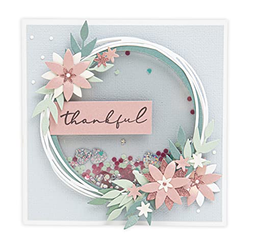 Matrice de decoupe Thinlits Sizzix 15 couronnes d'hiver scrapbooking Noel 666026