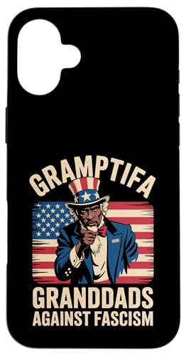 Gramptifa Black Grandad Against Fascism Flag Resist No KingsB X}zP[X iPhone 16 Plus p