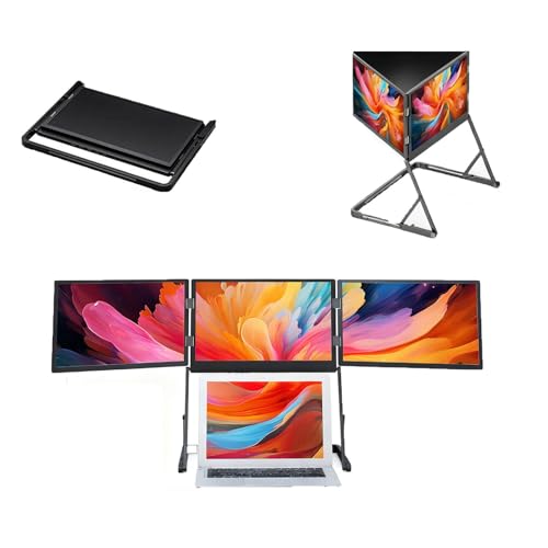Image of 15.6 inch Laptop Screen Extender, FHD Monitor Extender, One Cable for Three Screen, Type-C /USB-A IPS Triple Monitor for 13''-17.3'' Laptop (Support Wins, Mac System)
