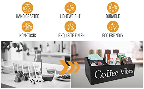 Lifestyle Vibes Coffee Station Organizer, Coffee Bar Organizer For Countertop With K Cup Storage, Coffee Station Accessories, Coffee Condiment Organizer For Countertop #TOP2