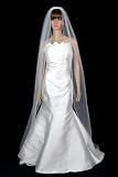 SUYMIS Bridal Wedding Veil White 1 Tier Long Chapel Length with Pencil Edge